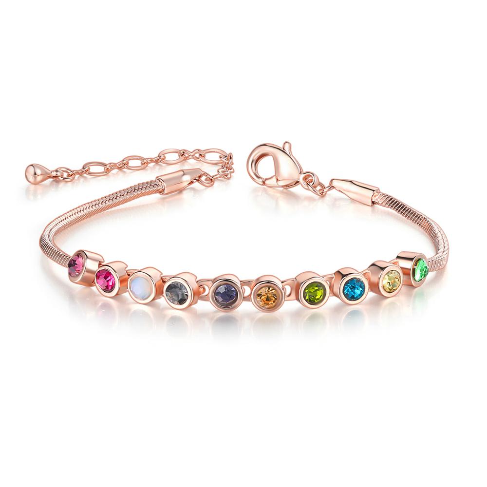 

ZHOUYANG Top Quality Multicolour Exquisite ball Rose Gold Color Bracelet Austrian Crystals ZYH013 ZYH011 ZYH012