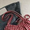 Printed Red Plaid Tote Bag Cloth Women's Handbag Fashion Heart Shoulder Bag  Female