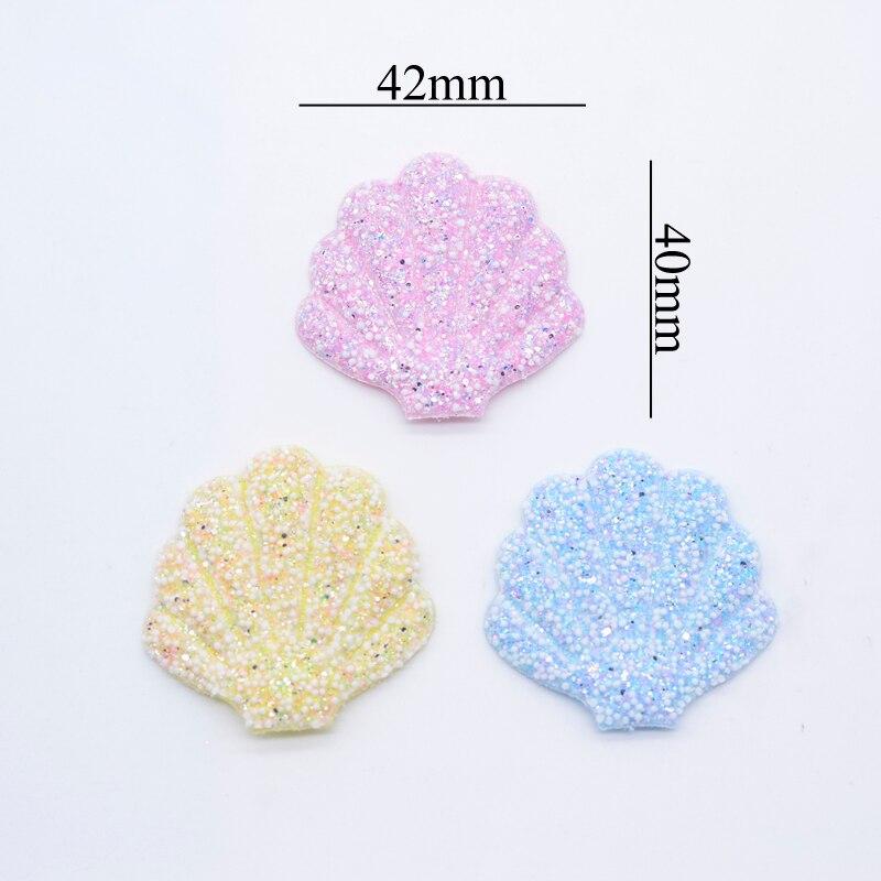 12Pcs Glitter Shell Patches Appliques DIY Crafts Sewing Supplies Headwear Hat Decor Scrapbooking