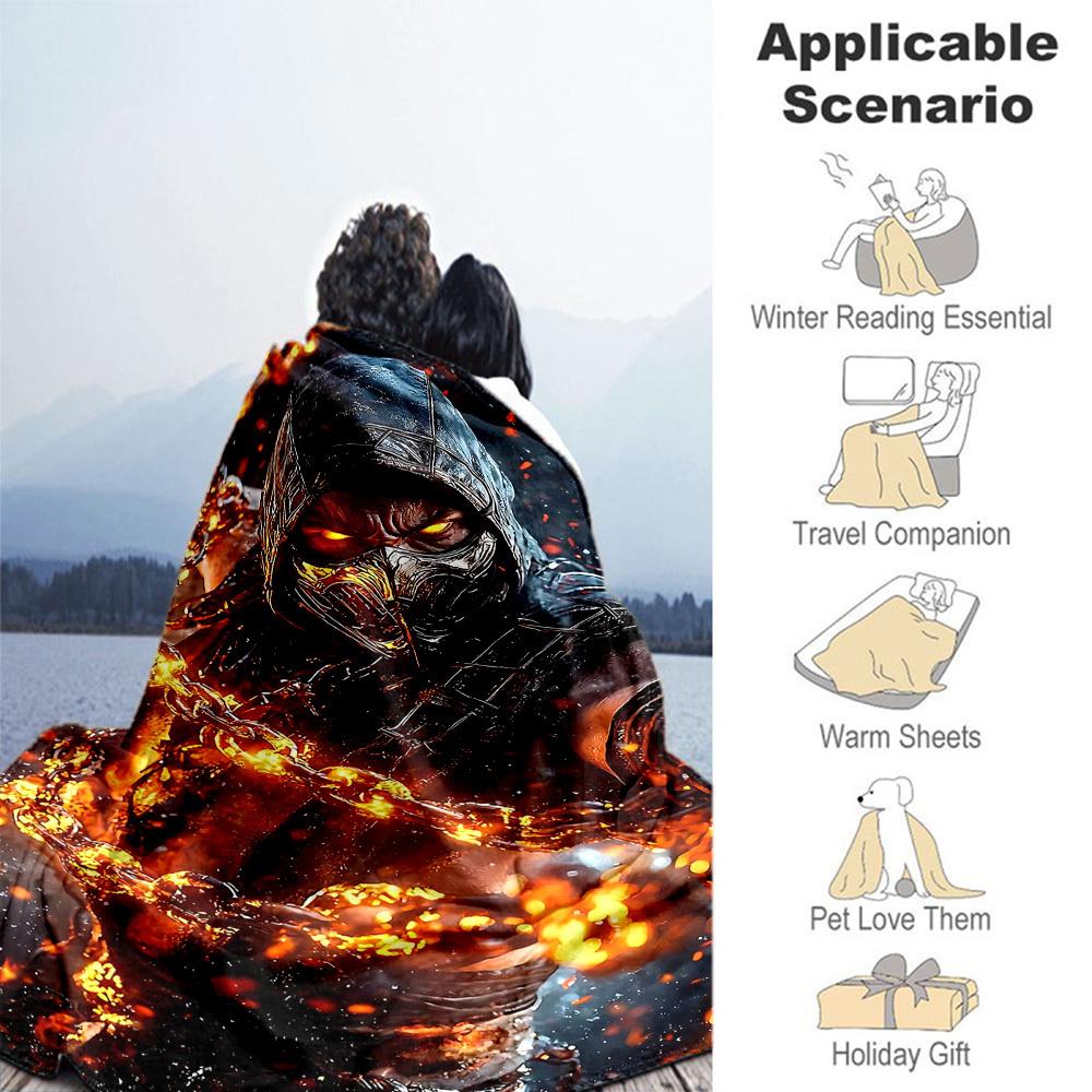 1PC Mortal Kombat Outdoor Blanket Lightweight Flannel, Soft & Warm, All-Season, Outdoor, Camping, Living Room, Office, L1106008
