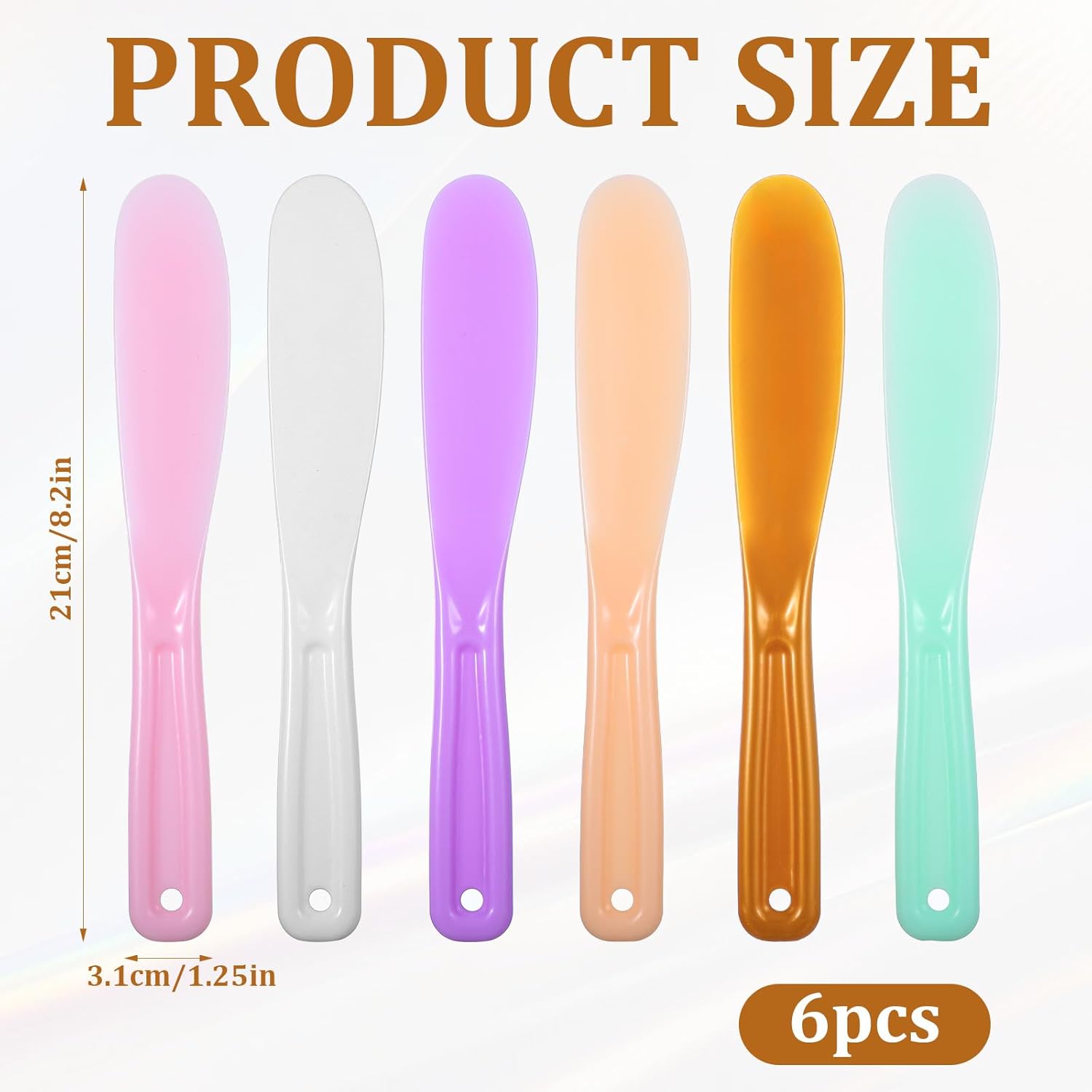 6Pcs Large Plastic Cosmetic Spatula Face Mask Spatula Plastic Cosmetic Spatula Reusable Cosmetic Mask Mixing Spoon Jelly Mask Spatula Stick