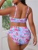 2025 Printed Tankini 0XL-5XL Two Piece Swimsuit Women Push Up Swimwear Female Sports Bathing Suit Beachwe