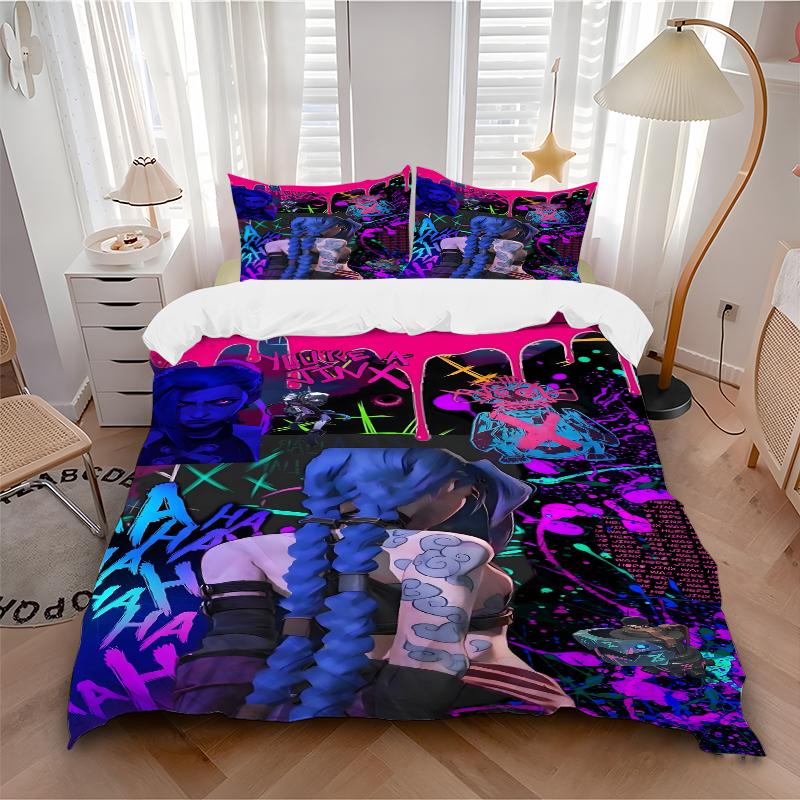 3Pcs Neon Cyberpunk Dreamscape Bedding Sets For All Sizes New 3D Printed Bed Cover Comforter Duvet Cover Pillowcase Bedroom Decoration