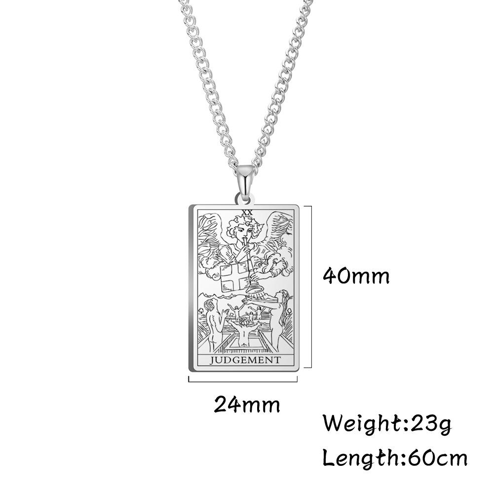 Titanium Steel Taro Brand Pendant Necklace For Men And Women, 22 Fashionable And Simple Square Shaped Jewelry Accessories