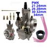 Univerzální motocyklový PWK 21 24 26 28 30 32 34 2T 4T Kompatibilní s karburátorem Keihin Karburátor a Power Jet pro Yamaha Suzuki Honda 75-250cc