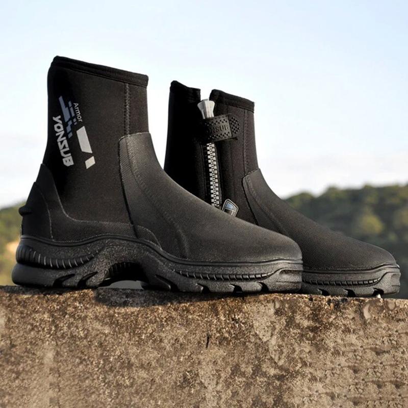 5MM Neoprene Wading Diving Boots High Top Thickened Anti-Puncture Underwater Hunting Fishing Shoes Beach Non-Slip Diving Shoes