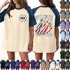 Denim Patchwork Shirts For Women Stand Collar Casual Blouse Short Sleeve Comfy Tshirt Spring Summer Fashion