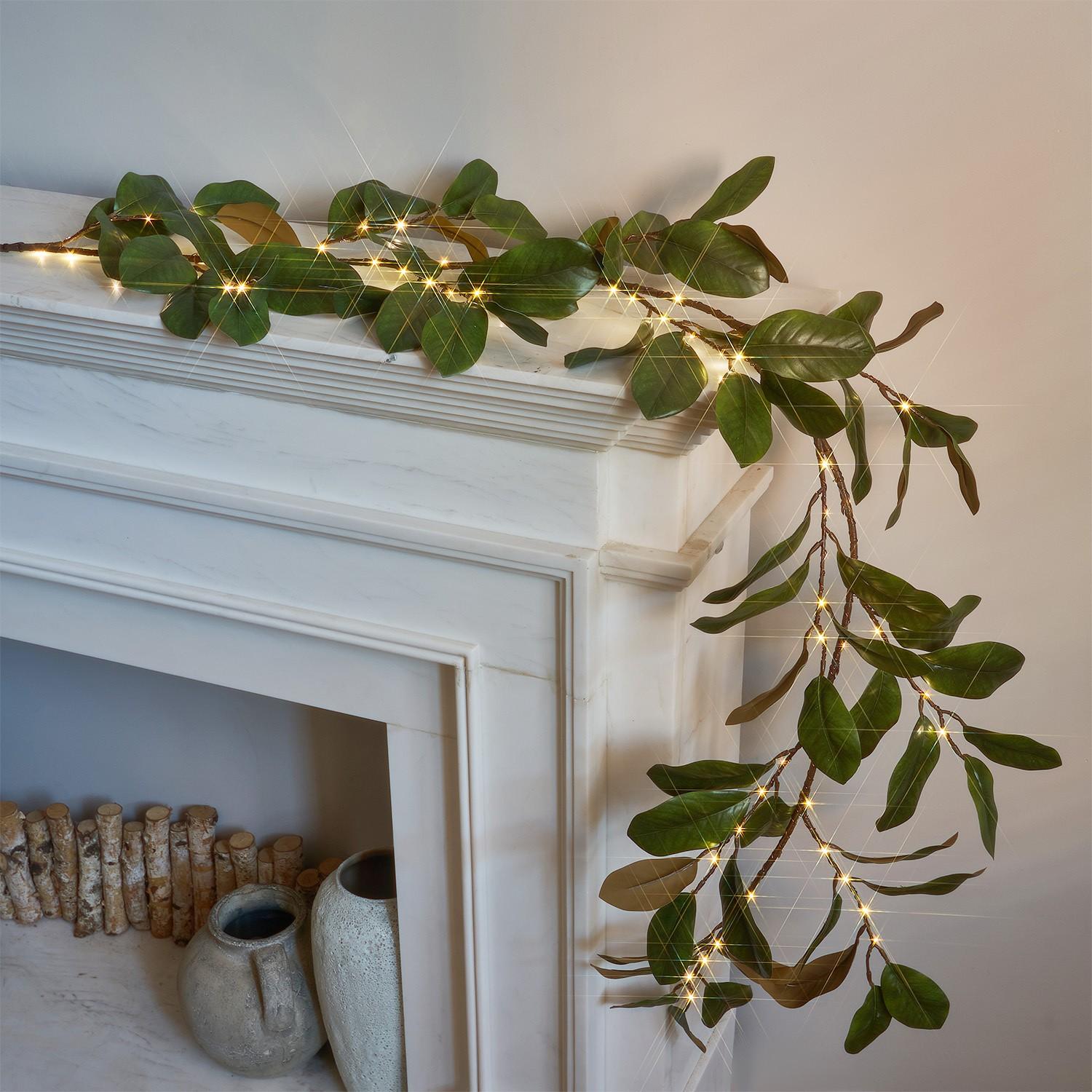 

LED Simulated Magnolia Leaf Vine Light String One Size зелёный
