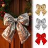 Exaggerated Size Bows for Event Themes Christmas Large Bow Pendant with Sequin, Multi-Layered Glitter Modern Tree Topper Decorations Ornament,