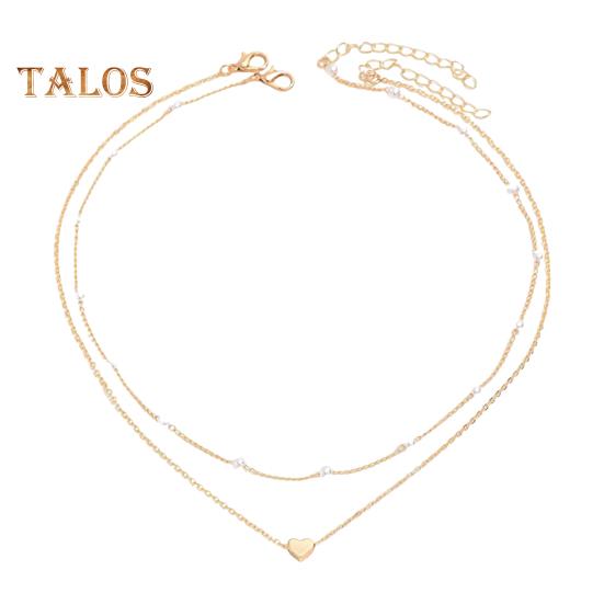 

Женское ожерелье с искусственным жемчугом, подвеска в форме сердца, двухслойное женское ожерелье на ключицу, повседневное, для выпускного вечера, вечеринок, поездок на работу, украшения на шею 1