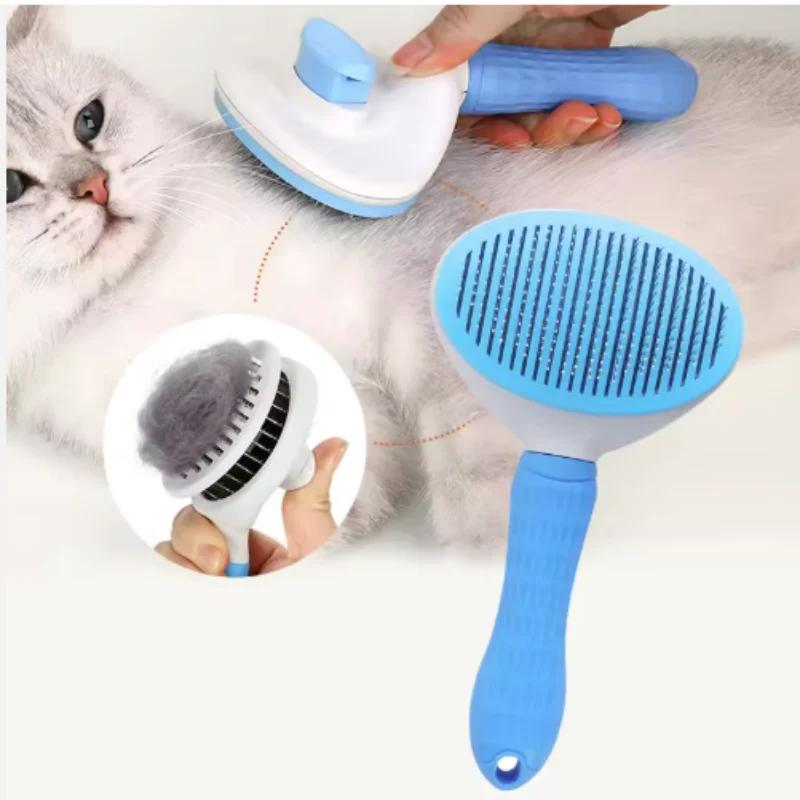 Self-cleaning Pet Hair Remove Comb Cat Slicker Brush Pet Hair Removal Comb For Dogs Cats Grooming Tools Combs Dogs Accessories