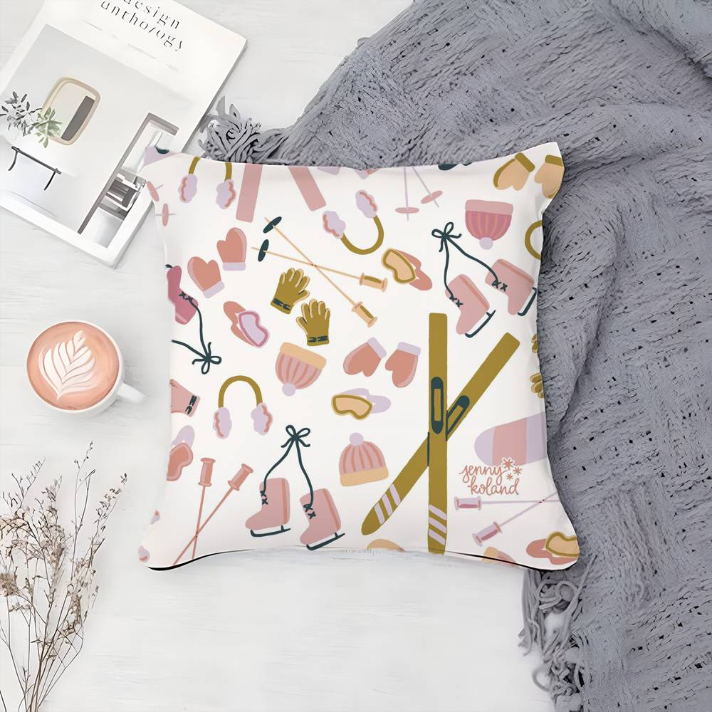 

Ski Resort Prop Pillow Case Printing Pillowcase Living Room Sofa Cushion Cover Bedroom Room Decor 12x12Inch