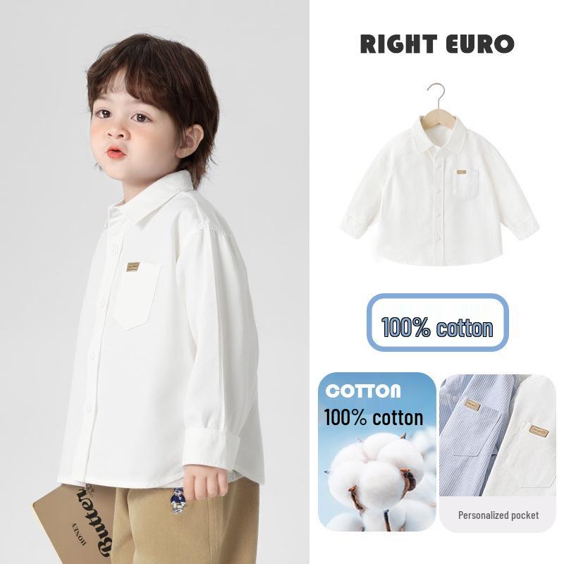 Right European Boys' Denim Shirt Jacket - New Spring/Autumn 2026 Style Trendy Kids' Clothing