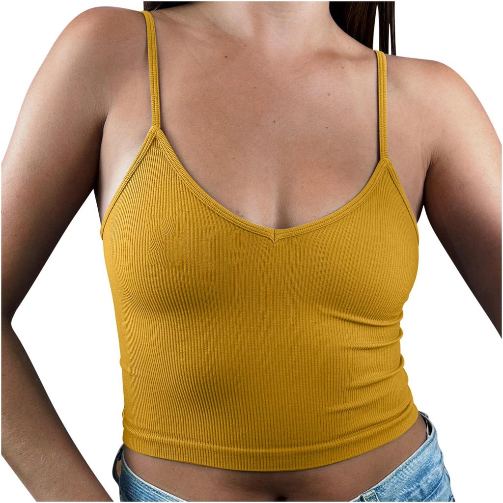 Fashionable Inner Wear Thin Bottoming Shirt Summer Threaded Navel Exposed Slim Fit Women's Small Camisole