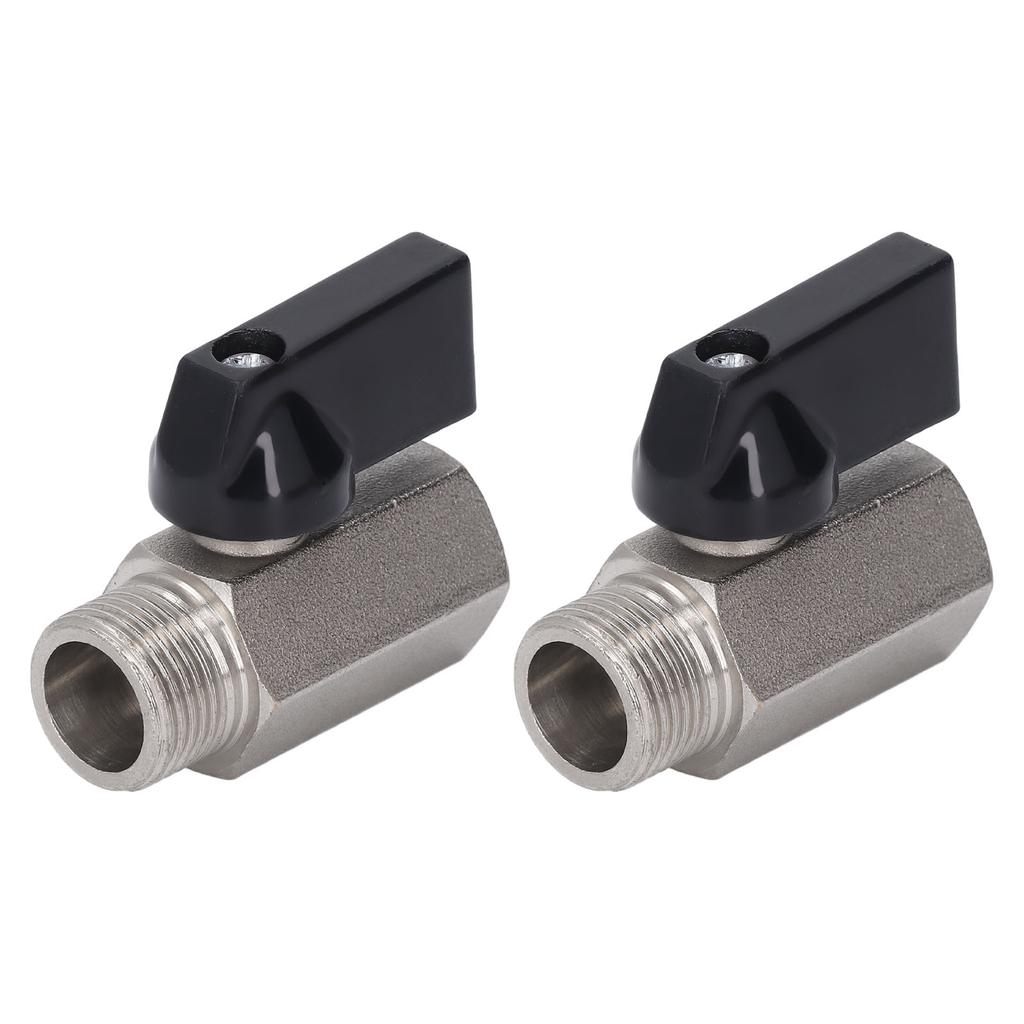 2Pcs Ball Valve Brass Plated Sand Blasting G38 Female Male Ball Valve for Piping Systems