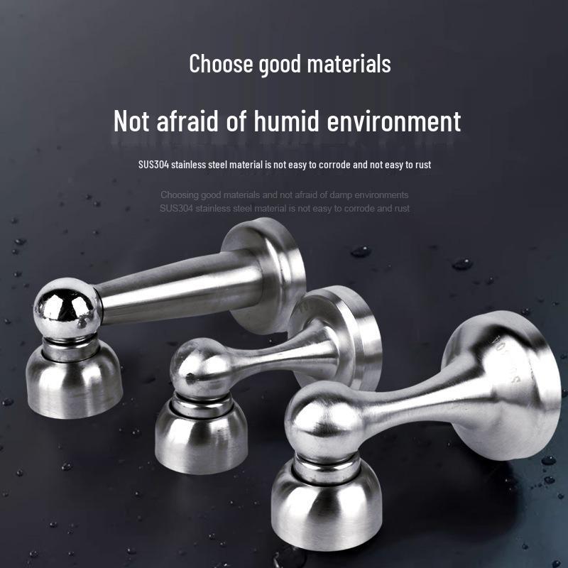 Stainless Steel Magnetic Door Stopper - Punch-Free, Anti-Collision, High-Strength, for Bathroom/Bedroom Doors