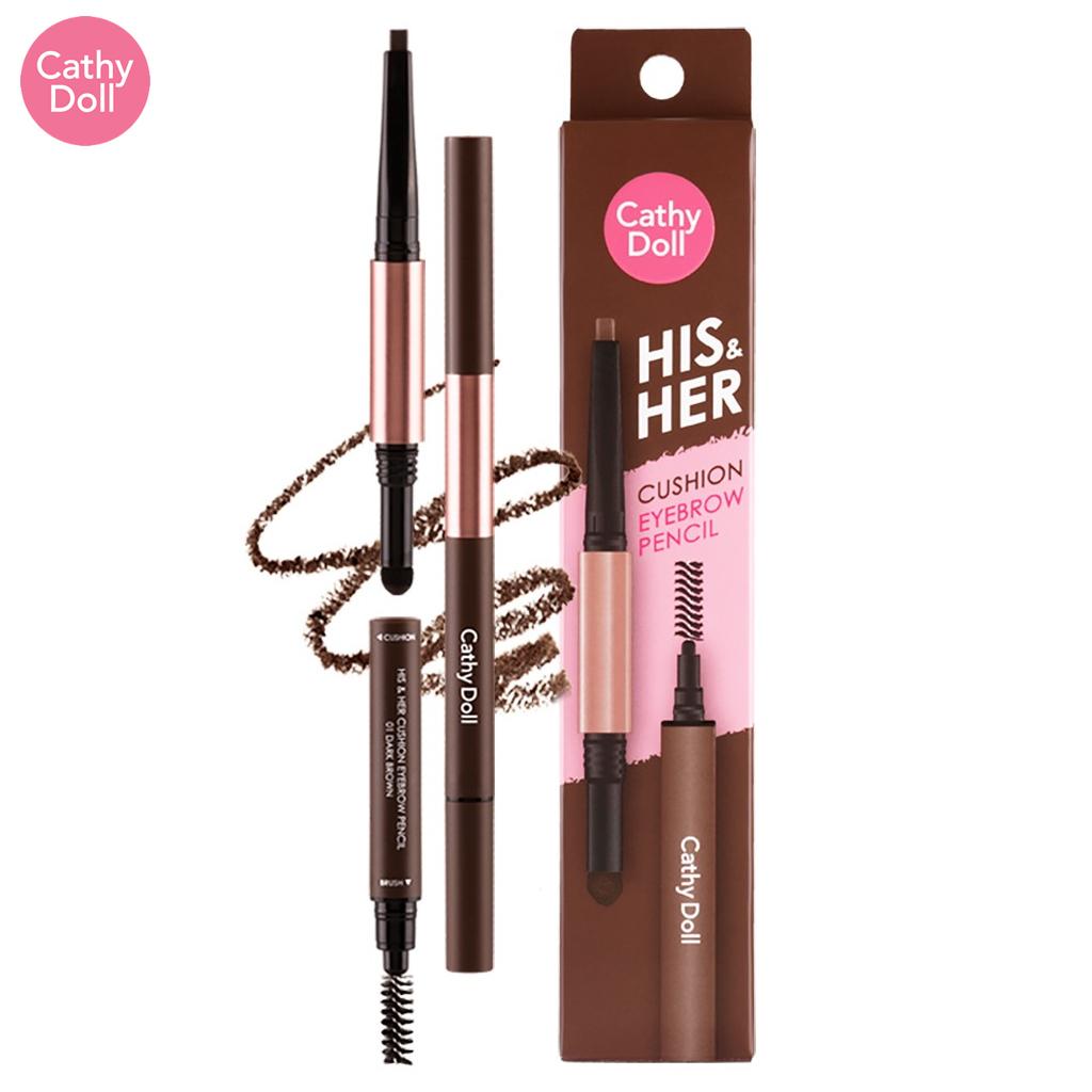 Cathy Doll His & Her Cushion Eyebrow Pencil 0.16g+0.4g No.01-04 - Thai Cosmetic