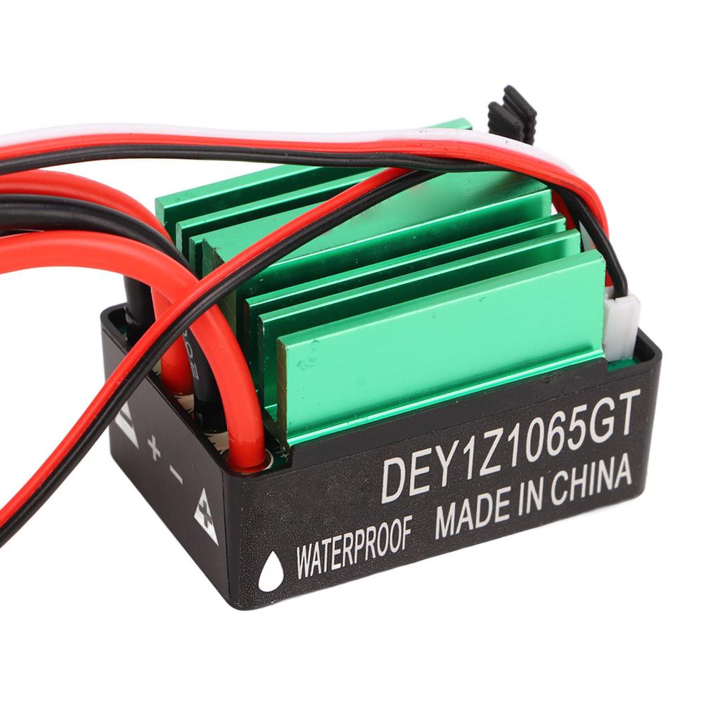 RC Brushed ESC Black Green 65A Waterproof Anti Interference ESC for Remote Control Car Boat