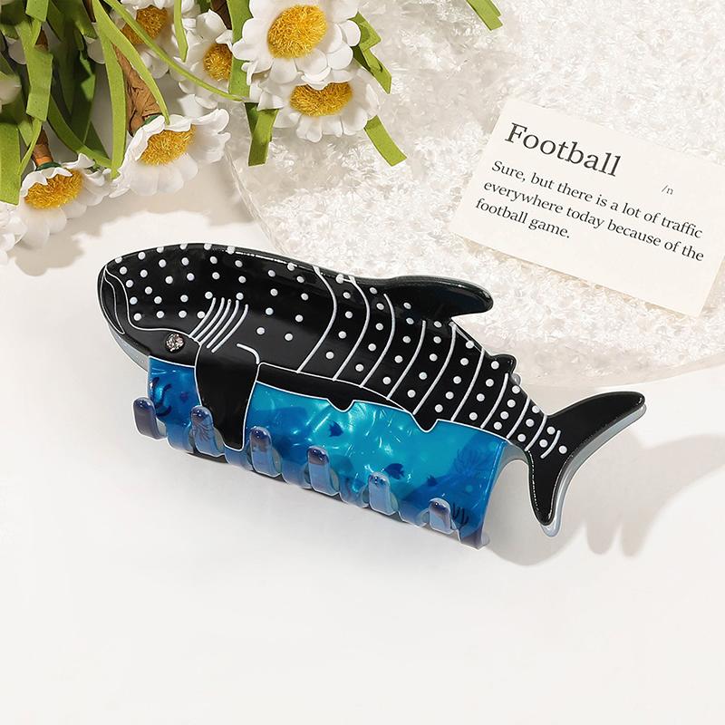 Creative Personality Blue Whale Hair Claw For Women Girls Cute Cartoon Ponytail Hairpins Hair Accessories Shark Clip Gifts