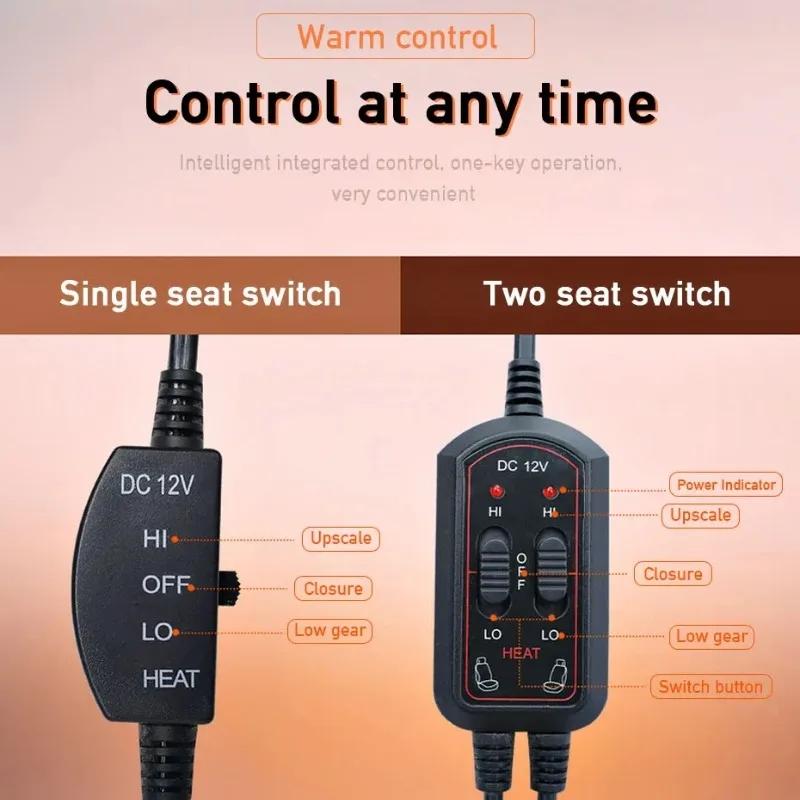 2PCS Car Winter Seat Set Heating 12V Universal Car Driver Heated Seat Cushion Winter Auto Warmer Seat Heating Car Accessories
