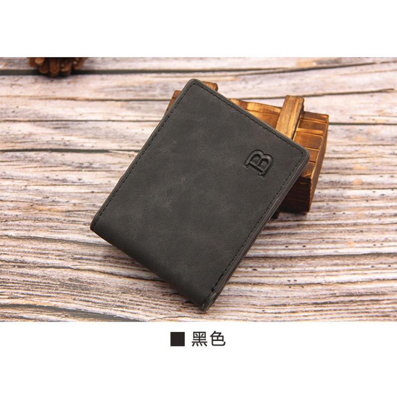 Fashionable Men's Short Wallet Retro Frosted  Wallet with Multiple Card Slots