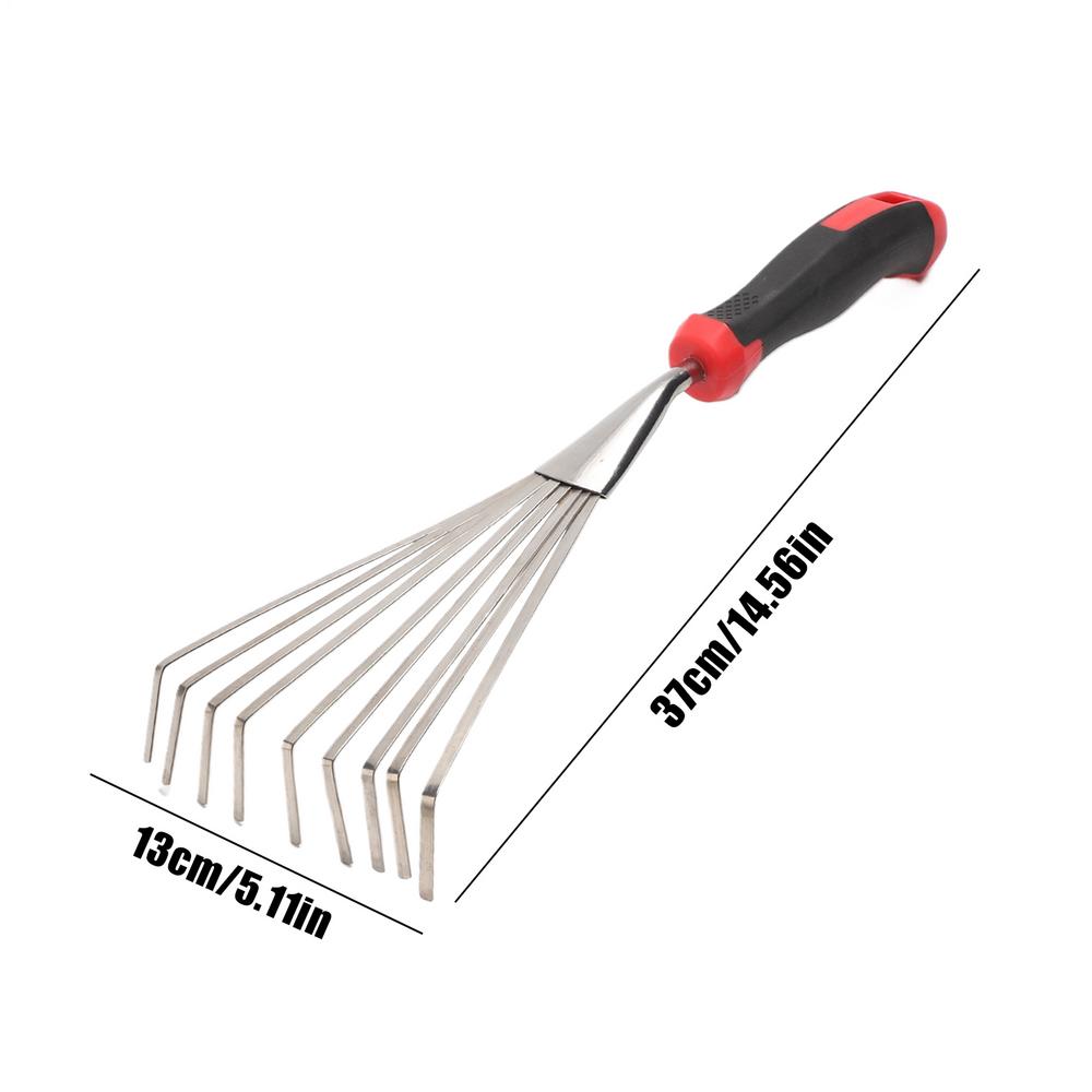 

Strong and wear-resistant Farming Rake Stainless Steel Rake Deciduous Rake Pine Soil Rake Gardening Tools Agricultural Tool