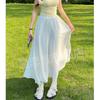 Ice silk culottes women's summer pendant feeling long big swing pants skirt thin wide-leg culottes casual integrated pants