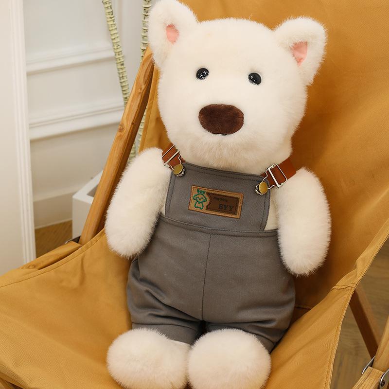 Straps West Highland Cute Puppy Doll Plush Toy Dog Girl Muppet Doll Children's Birthday Gift