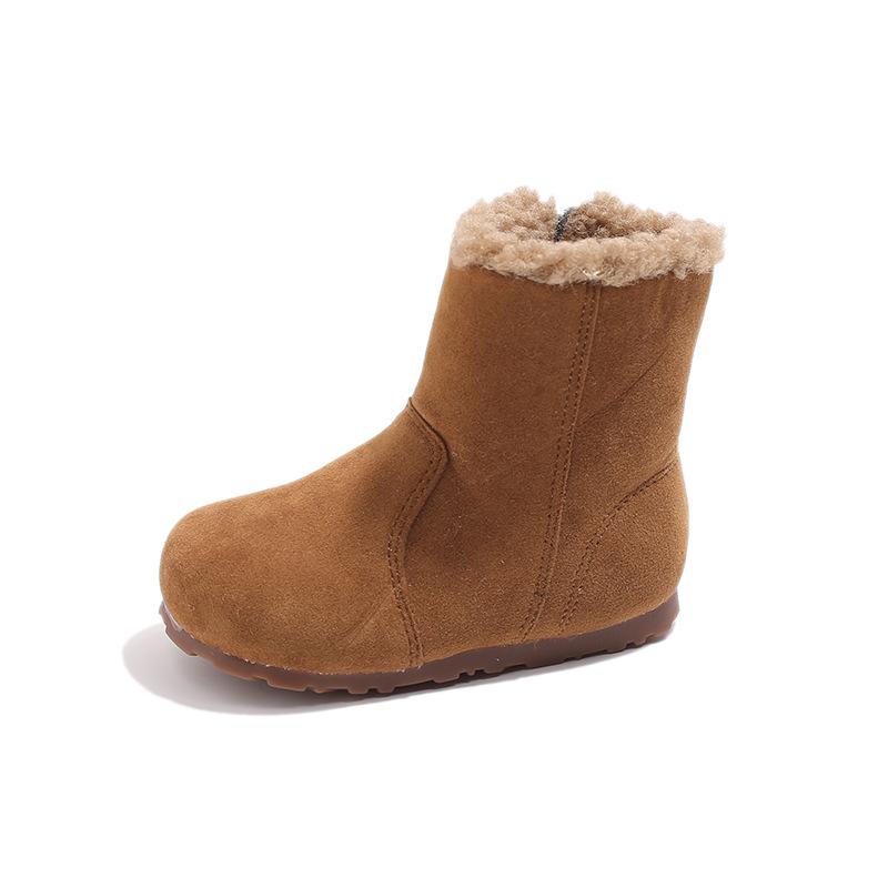 

Child Snow Boot Winter Korean Version Baby Plush Warm Child Shoes Casual Anti Slip Comfortable Child Versatile Boots 23 коричневый