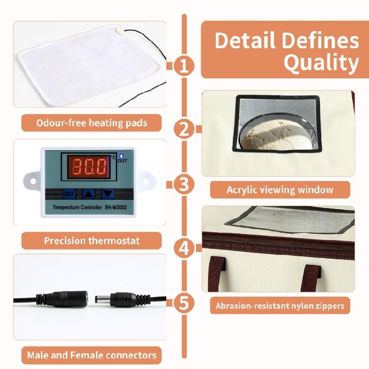 Reißfester Gärbeutel zum Backen von Brotbrötchen und hausgemachtem Joghurt, faltbarer Teiggärbehälter