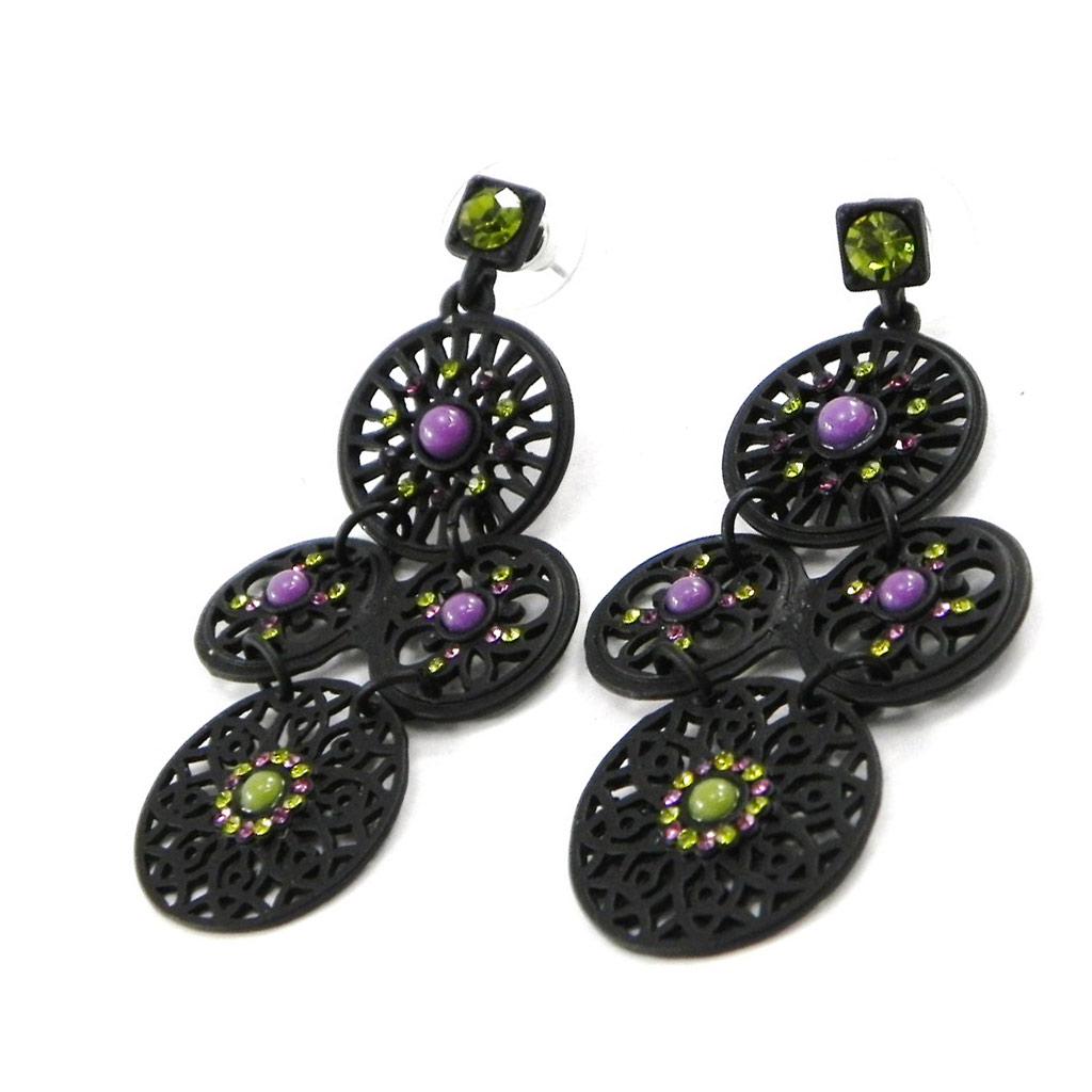 NOA [H8936] - Lila-grüne Designer-Ohrringe „Carmen“.