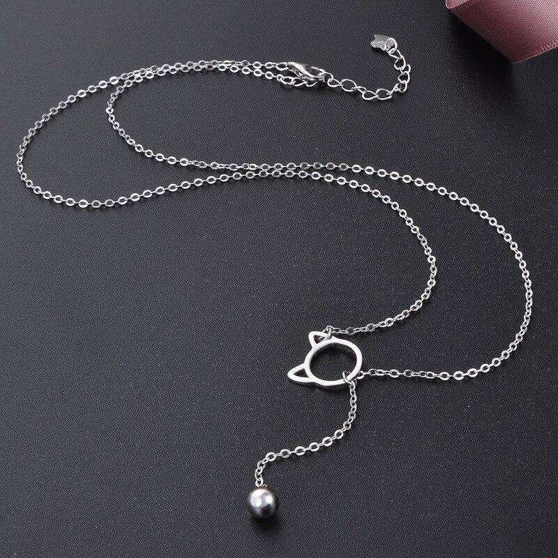 

Танцизное модное серебряное ожерелье с подвеской в ​​форме кошки для женщин, свадебная вечеринка, изысканные ювелирные изделия, регулируемые