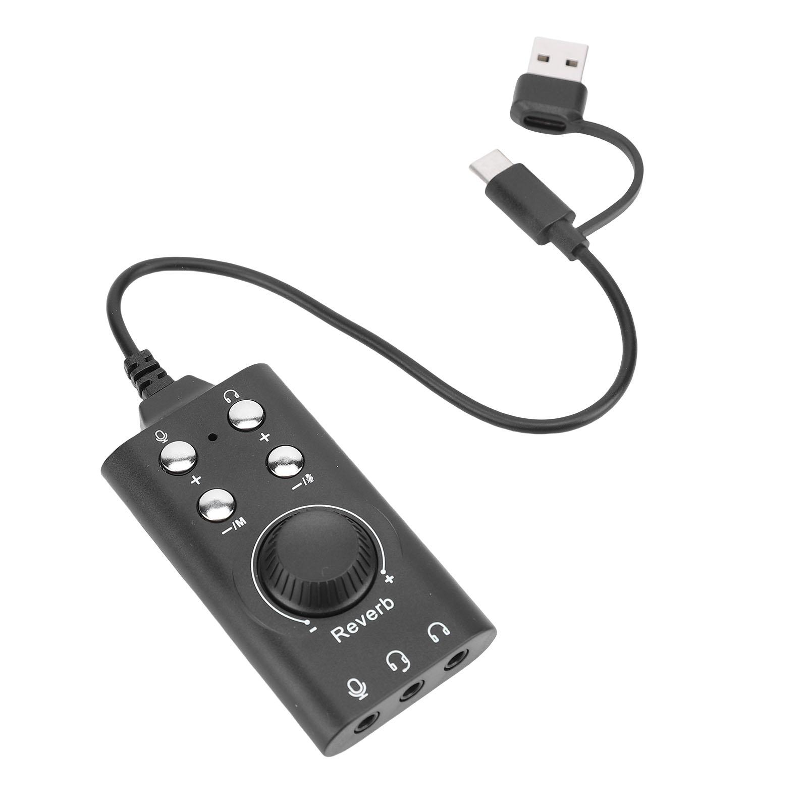 

USB Sound Card External Stereo Sound Card with Volume Control USB to 3.5mm Sound Adapter for PC Laptop Desktop Headset