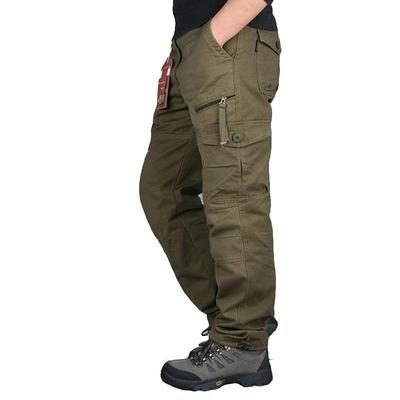 Multifunktionale einfarbige Outdoor-Freizeithose für Herren Arbeitskleidung Hose mit mehreren Taschen Lockere Hose Cargohose