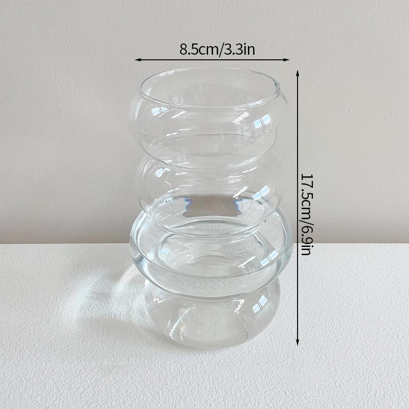 Glass Transparent Flower Vase Creative Designed Hydroponics Plants Pot Fresh Flowers Arrangement Bottle Table Desktop Ornaments