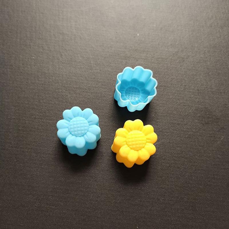 10Pcs Sunflower Shape Silicone Baking Mold Diy Handmade Soap Cake Fondant Chocolate Jelly Flower Mould