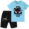 WA1170 Kids Girls Boys NINJA KIDZ Anime Print Short Sleeves Top Pants Sets