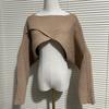 Short Knitted Sweater Women's Autumn Korean Version of The Umbilical Knitted Blouse
