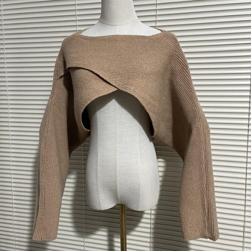 Short Knitted Sweater Women's Autumn Korean Version of The Umbilical Knitted Blouse