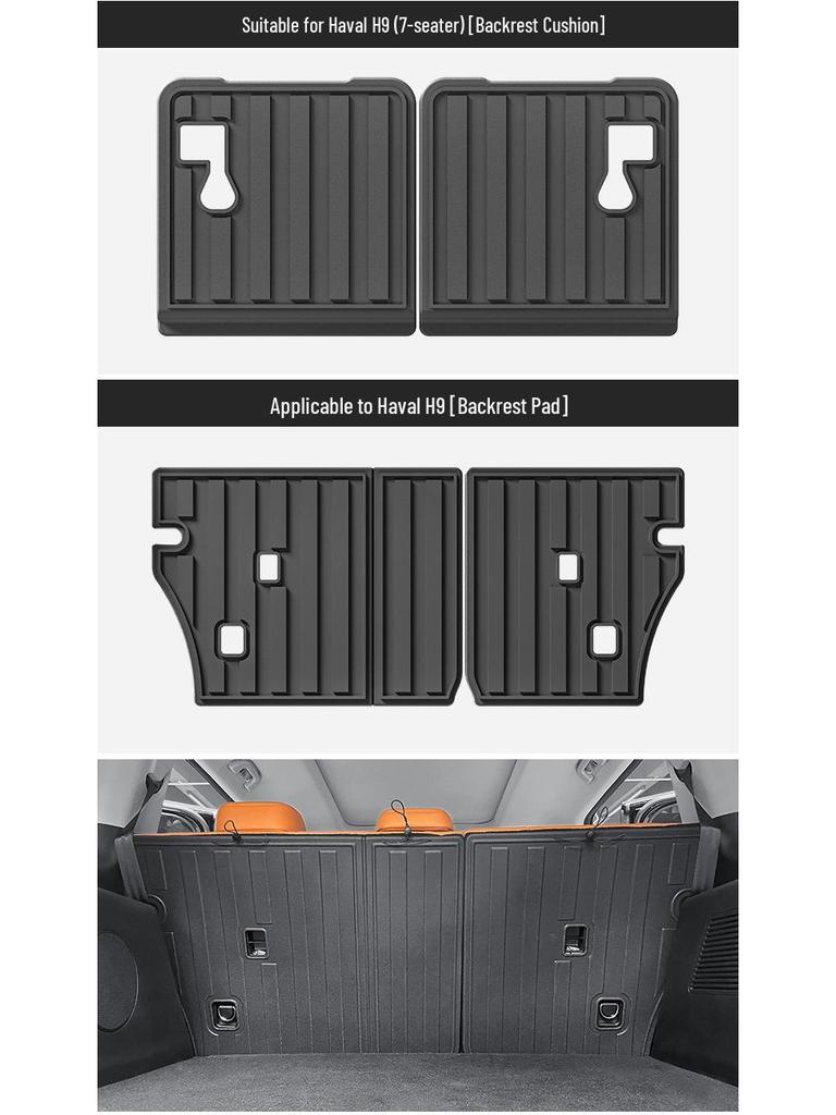 2024 Haval H9 TPE Floor & Trunk Mats with Seat Back Protection