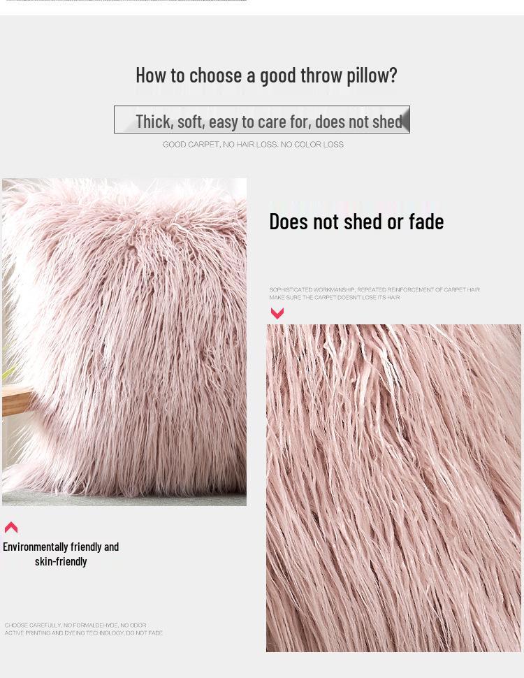 Cuscino Schienale Peluche Transfrontaliero: Cuscino Decorativo Elegante e Confortevole per Divano e Camera da Letto (Nessun nucleo)