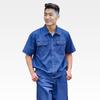 Labor-protection Denim Workwear Bamboo Fiber Patchwork Woven Long-sleeve Summer Thin Set Men; Durable Abrasion-resistant