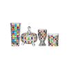 European Hand Painted Colorful Glass Candy Jar Woven Fruit Plate Juice Cup Whiskey Glass