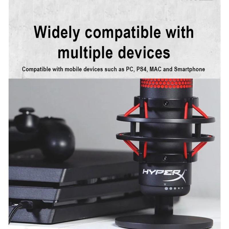 HyperX QuadCast / SoloCast USB Condenser Gaming Microphone Anti-Vibration Shock Mount Four Polar Patterns For PC PS4 PS5 and Mac