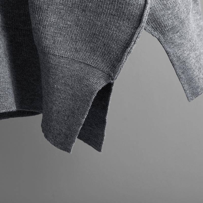 Frauen Herbst Winter Pullover Pullover Oansatz Volle Hülse Lose Oversize Strickwaren Dicke Einfarbig