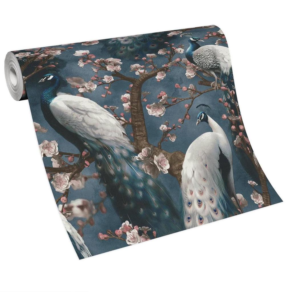 Erismann Play Of Light Peacock Vinyl Textured Wallpaper