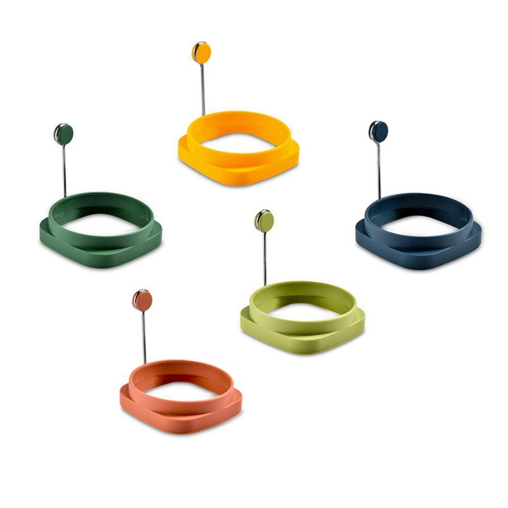 

Round/Square Non-stick Silicone with Handle Egg Ring Egg Frying Mold Pancake Shaper Omelette Mould