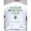 Herren weißes Kurzarm-Rundhals-T-Shirt mit deutscher Bierclub-Grafik Hopfenkegel-Print weiche Baumwolle lässiger Streetwear für Brauereifans