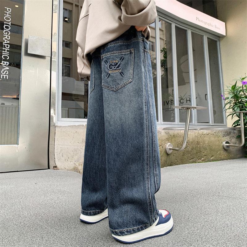 Jeans droits amples pour garçons - Collection Printemps/Automne 2026: Pantalons décontractés pour enfants - Tailles M et L