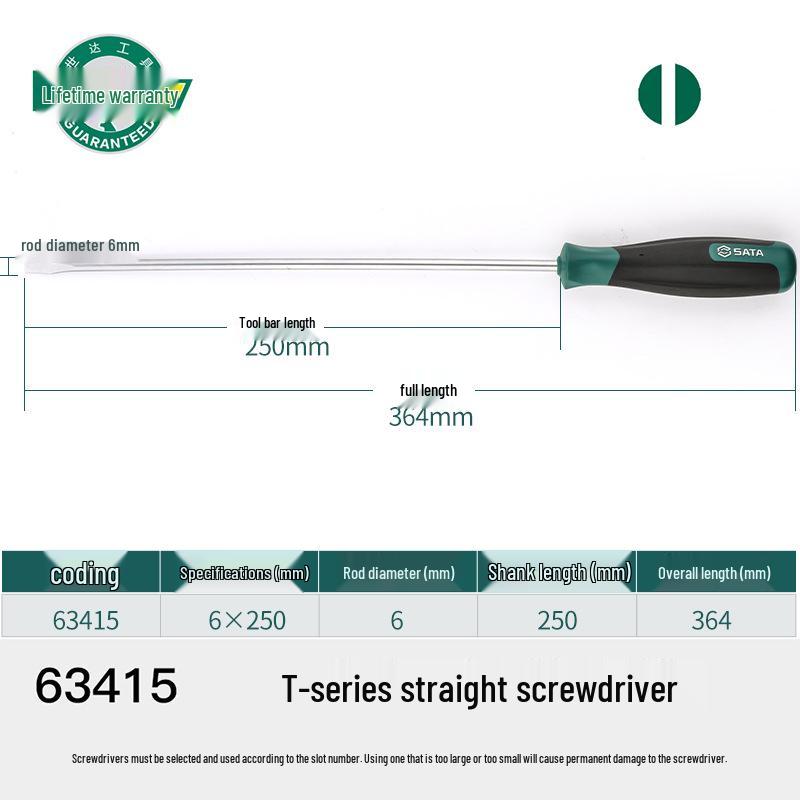 Sata T-Series Flathead Screwdriver (63402-63417) Tool